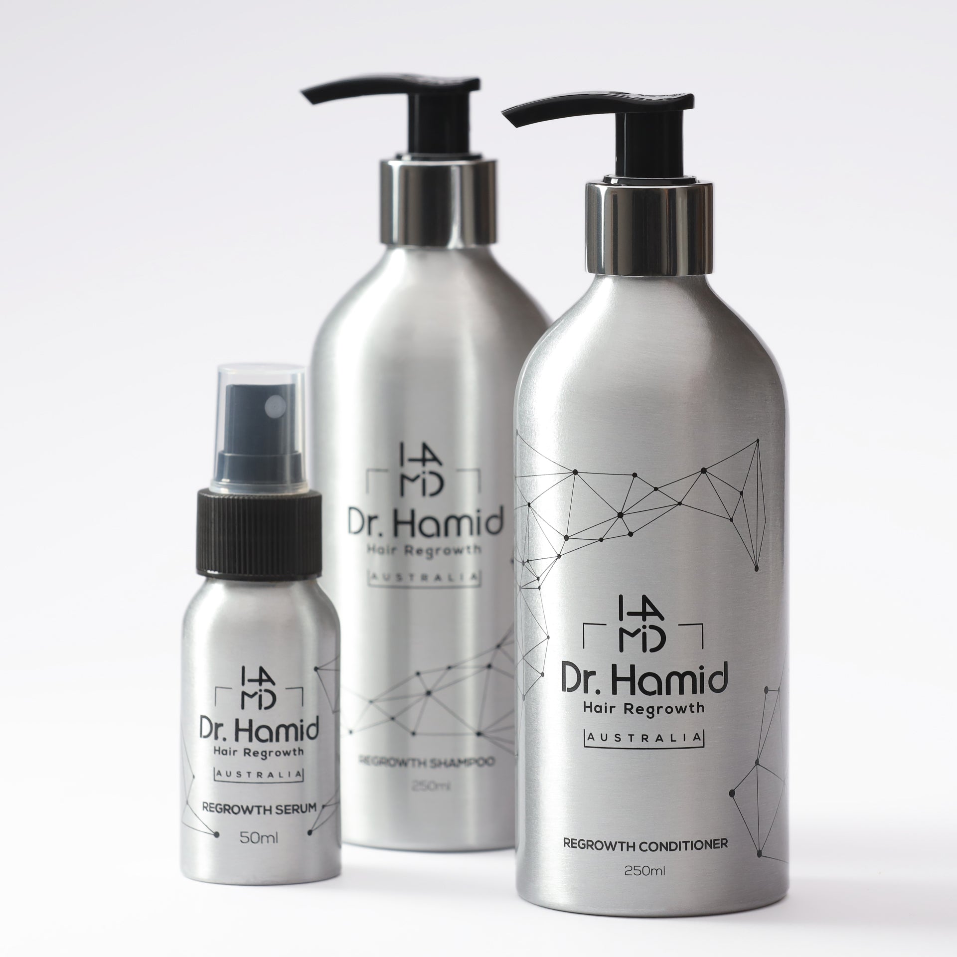 Dr Hamid hair regrowth shampoo serum and conditioner